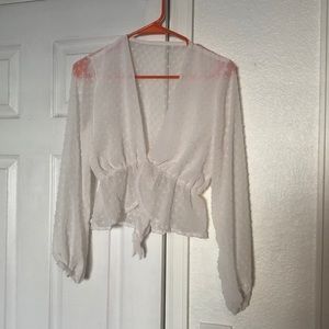 White crop blouse